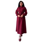 KÜÇÜĞÜM Butik Salaş Kaşe Elbise (Bordo, S-M)