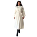 KÜÇÜĞÜM Butik Salaş Kaşe Elbise (Krem, L-XL)