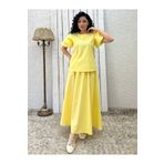 KÜÇÜĞÜM BUTİK Sarı Poplin Kloş Etek