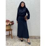 Küçüğüm Butik Siyah Fitilli Kadife A Kesim Etek - L - XL
