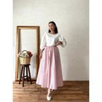 Küçüğüm Butik Toz Pembe Çıtır Poplin Kloş Etek - L - XL