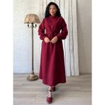 Küçüğüm Butik Uzun Bordo Salaş Kaşe Elbise - S - M