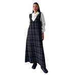 KÜÇÜĞÜM Butik Uzun Tüvit A-Kesim Jile Elbise (Siyah, L-XL)