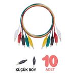 Küçük Boy Krokodil Test Kablosu 45-50cm - 10 Adet (timsah Ağız)