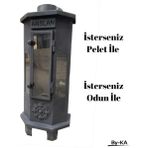 Küçük Boy Odun ve Pelet Sobası Şömine - Hem Odun Hem Pelet Yakan Soba