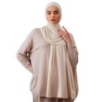 Küçük Deluxe Fitilli Jersey Şal | Doğal ve Nefes Alan Kumaş – Modern ve Şık Tasarım femple (Kırık Beyaz)