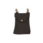 Küçük Deri Crossbody Kese, Siyah Metal Tokalar, Çıtçıtlı, Siyah