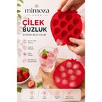 KÜÇÜK EW Pratik Çilek Şeklinde Silikon Buz Kalıbı Silikon Yapışmaz Buzluk Çilek Buz Kalıbı
