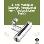 Küçük Hazine Krom Musluk Başlığı | 4'ü 1 Arada Su Çıkışı | Kolay Montajlı - Çok Renkli