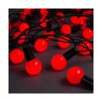 Küçük Hazine Mey Ithalat® 5m 28 LED Mini Top Işık Kırmızı - Fişli, Siyah Kablo - Renkli