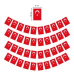 Küçük Ipli Türk Bayrağı Kağıt Ipli Bayrak - 1 Adet
