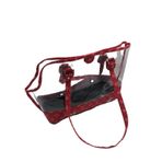 Küçük Irk Köpek Askılı Şeffaf Taşıma Çantası Kırmızı 49x15x30 Cm