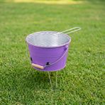 Küçük Katlanabilir Metal Piknik Izgara Mangal Barbekü (Mor)