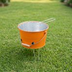 Küçük Katlanabilir Metal Piknik Izgara Mangal Barbekü (Turuncu)