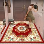 Küçük Kilim Yolluk Kız Çocuk Yatak Odası 50x80CM Yıkanabilir Halı Pastoral Çiçek Desenli Kırmızı