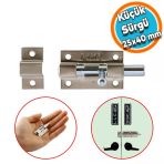 Kucuk Mavzer Surgu Surgulu Dolap Surgusu Kilit Saten 25X40 Mm Kapi Pencere Emniyet Kilidi Metal