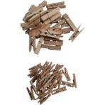 Küçük Mini Ahşap Mandal 50'li Paket Mini 2,5 cm 25 Adet ve Küçük Mandal 3,5 cm 25 Adet