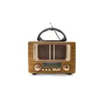 Küçük Mini Boy Retro Ahşap Tasarım Bluetooth Hoparlörlü Radyo – FM/AM Destekli, Şarjlı ve Taşınabil