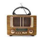 Küçük Mini Boy Retro Ahşap Tasarım Bluetooth Hoparlörlü Radyo – FM/AM Destekli, Şarjlı ve Taşınabilir Radyo NS-8108 (4604)