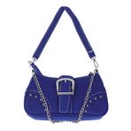 Küçük Tuval çantası, Portatif Moda Kadınlar Koltuk altı Omuz çantası Zinciri Dekorasyonu Seyahat iş Alışverişi (BLUE)