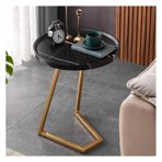 Küçük Uç Yuvarlak Yan Sehpa, Modern Başucu Sehpası, Atıştırmalık Akşam Yemeği, Oturma Odası, Yatak Odası, Ofis, Balkon için TV Tepsisi (Siyah-A, 40 x 60 cm)
