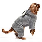 Küçük ve Orta Irk Köpek Pijama Polar Tulum - Yumbo Gri - Köpek Kıyafeti