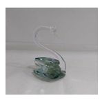 Küçük Yeşil Kuğu Kristal Cam El Yapımı 8x9cm Tekli Biblo