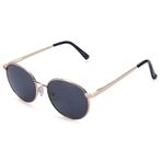 Küçük Yuvarlak Polarize Güneş Gözlüğü Kadın Erkek Klasik Vintage Retro Tonları UV400 Trendy Metal Çerçeve Altıgen Güneş Gözlüğü, Altın gri, Small
