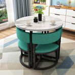 Küçük Yuvarlak Yemek Masası Seti 4-80 cm Yerden Tasarruflu Kahvaltı ve Yemek Masası Daire Ofis Mutfak Balkon Restoran ve Salon için - Modern Konferans Odası Mobilyaları