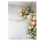 Küf Yeşili-Ten-Krom Gold Renk Balon Zinciri 100 Adet+5 mt balon zinciri