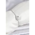 Kuğu Model Zirkon Taşlı Gümüş Renk Asansörlü Su Yolu Bileklik - Ebj260123w39152