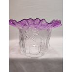 Kuğulu Avize Kıvırcık Avize Camı Lila-Şeffaf Renkli (Alt Çap: 10.00cm-h:15.50cm)