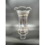 Kuğulu Avize Lamba Camı Şeffaf - Altın Yaldızlı,motifli( E.14)(Alt yuva çapı:4.00cm-h:20,50cm)(Mum ampule göre)