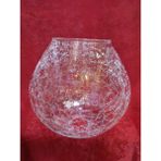 Kuğulu Avize Tekli Avize Camı.oval,şişman,açık ağızlı.Şeffaf çatlatılmış desenli.h:20.00cm(E.27)