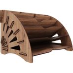 Kuk Design Delcia Modern Pratik Ofis Masaüstü Organizer Düzenleyici A4 Evrak Ceviz