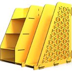Kuk Design Ottoman Evrak Rafı Masaüstü Düzenleyici Organizer Sarı