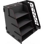 Kuk Design Voronoi Masaüstü Organizer Düzenleyici A4 Evrak Rafı Siyah - Gri