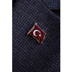 Kuker Madeni Eşya Desenli Türk Bayrağı Rozet