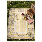 Kuki Concept Papatya Falı--150x220 cm sarı beyaz papatya dijital baskı desen masa & piknik örtüsü ve 2'li minder kılıfı seti