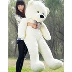 Kuki Oyuncak Beyaz Peluş Ayı 160 cm Oyuncak