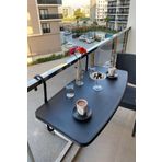 Kukohomes Pratik Balkon Masası, Askılı Balkon Masası, Katlanabilir Masa 40X80 Cm Kuko