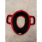 Kukuletta Kulplu Kaydırmaz Çocuk Klozet Aparatı Oturarak Lazımlık Şık Kaydırmaz Tasarım Çift Renk 31X36 cm Çocuk Wc Eğitimi - Kırmızı - 31 x 36 cm