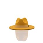 Külah Erkek Fedora Fötr Panama Şapka,Sarı Tek Ebat
