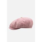 Külah Erkek Ingiliz Groovy Şapka Premium Keten Pembe Kasket - L - XL