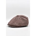 Külah Erkek Ingiliz Premium Newsboy Driver Kasket Bordo Desenli Şapka - L - XL