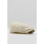 Külah Erkek Keten Şapka Newsboy Cap Kasket Fötr Bere - Bej - 56 cm