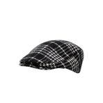 Külah Erkek Kışlık Flat Cap Desenli Yünlü Kasket Şapka - Siyah - Standart