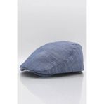 Külah Erkek Lacivert Kasket Keten Yazlık Flat Cap Şapka Lacivert-Standart lacivert