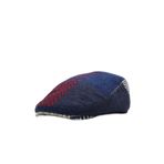 Külah Erkek Patchwork Tweed Yün Kasket İngiliz Newsboy Şapka,Lacivert Tek Ebat
