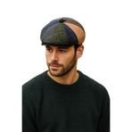 Külah Erkek Patchwork Tweed Yün Kasket İngiliz Newsboy Şapka,Yeşil Tek Ebat